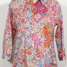 NWT RALPH LAUREN Cream Watercolor Paisley Cotton Sateen Top XL