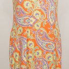 NWT RALPH LAUREN Coral Cotton Paisley Cowl Neck Dress L