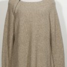NWT EILEEN FISHER Wheat Supersoft Yak Merino Rib Scoop Neck Sweater XL