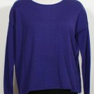 NWT EILEEN FISHER Viola Fine Merino Jersey Faux Wrap Back Sweater Top XS Purple