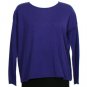 NWT EILEEN FISHER Viola Fine Merino Jersey Faux Wrap Back Sweater Top S Purple