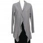 NWT EILEEN FISHER Smoke Wool Diagonal Rib Cardigan L Washable