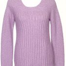 NWT EILEEN FISHER Purple Dolcezza Rib Links Sweater L