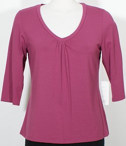 NWT EILEEN FISHER Posey Rayon Stretch V-Neck Top M