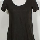 NWT EILEEN FISHER Peat Linen Jersey Shimmer A-line Top XS Brown