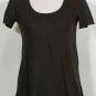 NWT EILEEN FISHER Peat Linen Jersey Shimmer A-line Top XS Brown