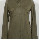 NWT EILEEN FISHER Olive Silk Cotton Jersey Top XS Classic Shirt