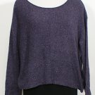NWT EILEEN FISHER Northern Lights Silk Speckle Box Sweater Top L Purple