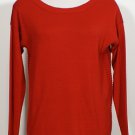 NWT EILEEN FISHER Lacquer Merino Jersey 9 Gauge Box Sweater S Red Wool