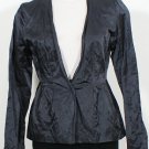 NWT EILEEN FISHER Graphite Steel Satin Peplum Jacket 2 Gray