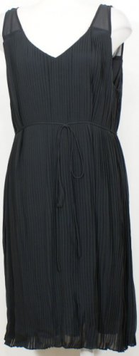 NWT EILEEN FISHER Graphite Sheer Silk Pleat Dress S