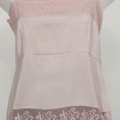NWT EILEEN FISHER Crocus Silk Dupioni Lace Trim Cami M Top