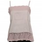 NWT EILEEN FISHER Crocus Silk Dupioni Lace Trim Cami M Top