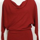 NWT EILEEN FISHER Crimson Washable Wool Fine Crepe Slouchy Sweater XS Red