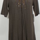 NWT EILEEN FISHER Cobblestone Str Jersey Top S Sequin Tunic