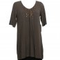 NWT EILEEN FISHER Cobblestone Str Jersey Top S Sequin Tunic