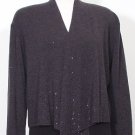 NWT EILEEN FISHER Charcoal UF Merino Sequin Cardigan M