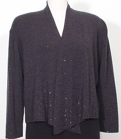 NWT EILEEN FISHER Charcoal UF Merino Sequin Cardigan M