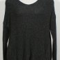 NWT EILEEN FISHER Charcoal Merino Wool Camel Waffle Box Sweater Top L Gray