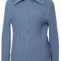 NWT EILEEN FISHER Bottle Cotton Melange Rib Jacket S Blue