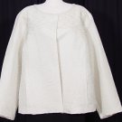 NWT EILEEN FISHER Bone Horizontal Pleat Silk Jacket XS