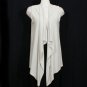 NWT EILEEN FISHER Bone Cotton Silk Cord Long Vest M Cascading