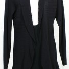 NWT EILEEN FISHER Black Wool Diagonal Rib Cardigan 1X Washable