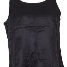 NWT EILEEN FISHER Black Silk Satin Wide Scoop Shell XS