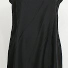 NWT EILEEN FISHER Black Silk Habutai Lace Trim Long Cami S Top