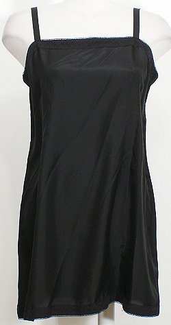 NWT EILEEN FISHER Black Silk Habutai Lace Trim Long Cami S Top