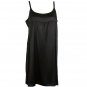 NWT EILEEN FISHER Black Silk Crepe Back Satin Cami Dress L