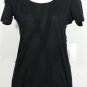 NWT EILEEN FISHER Black Silk Cotton Ruffle Trim Long Top XS