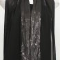 NWT EILEEN FISHER Black Sheer Silk Georgette Antique Sequin Scarf