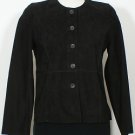 NWT EILEEN FISHER Black Relaxed Suede Long Jacket PS