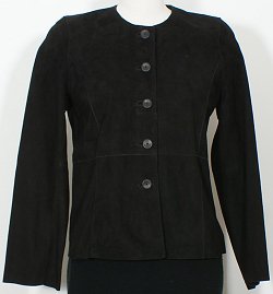 NWT EILEEN FISHER Black Relaxed Suede Long Jacket PS
