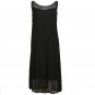 NWT EILEEN FISHER Black Rayon Nylon Crinkle Mesh Dress L