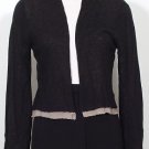 NWT EILEEN FISHER Black Pumice Dbl Lyr Web Cardigan M