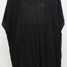 NWT EILEEN FISHER Black Merino Silk Pointelle Long Box Top 2X