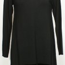 NWT EILEEN FISHER Black Merino Jersey Velvet Hem Tunic Sweater XS