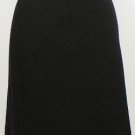 NWT EILEEN FISHER Black Merino Cotton Diagonal Jacquard Short Skirt L