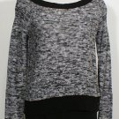 NWT EILEEN FISHER Black Melange Linen Twist Sweater XS