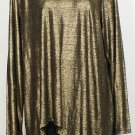 NWT EILEEN FISHER Black Gold Linen Jersey Shimmer Shaped Tunic Top 1X