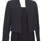 NWT EILEEN FISHER Black Dbl Layer Silk Sequin Trim Jacket 3X