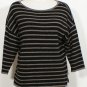 EILEEN FISHER Ash Black Supersoft Yak Merino Stripe Sweater S Gray NWT