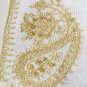 NWT RALPH LAUREN White Linen Gold Paisley Embr Top L
