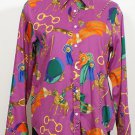 NWT RALPH LAUREN Violet Cotton Sateen Equestrian Top L