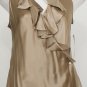 NWT RALPH LAUREN Taupe Silk Charmeuse Ruffle Wrap Top 16