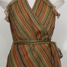 NWT RALPH LAUREN Southwestern Stripe Crinkle Ruffle Wrap Top 10
