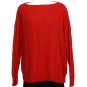 NWT RALPH LAUREN Red Wool Cotton Camel Aran Cable Box Sweater M Fisherman