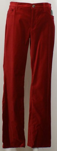 NWT RALPH LAUREN Red Stretch Velveteen 5 Pkt Pants 12
